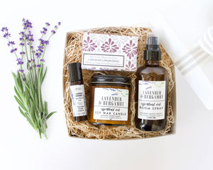 Lavender Spa Gift Basket for Deep Relaxation - Little Flower Soap Co