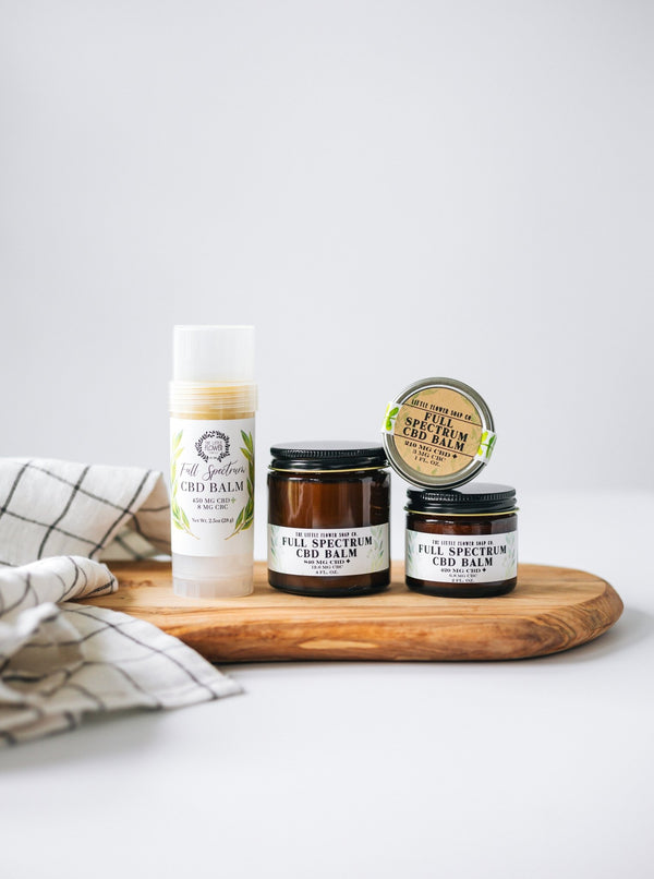 4 oz Jar Full Spectrum CBD Balm - CBD Cream with THC Handmade - Little Flower Soap Co