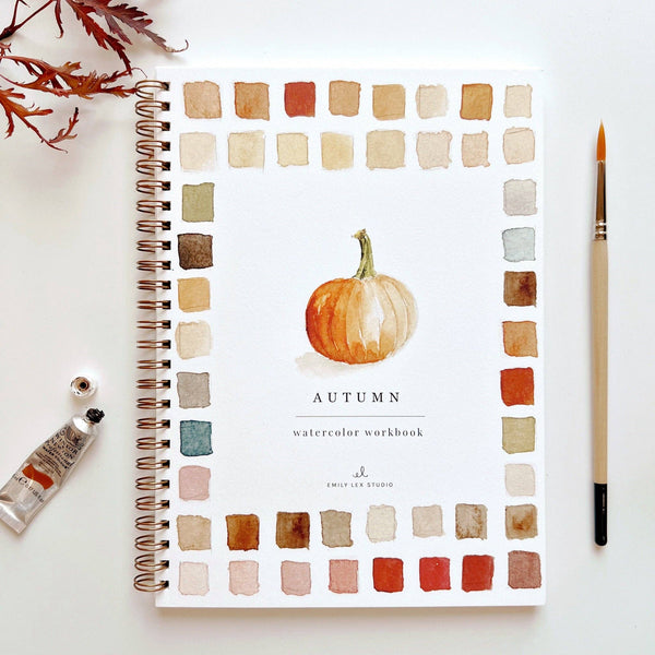 Autumn Watercolor Workbook - Little Flower Soap Co x emily lex studio fall diy gift for crafter