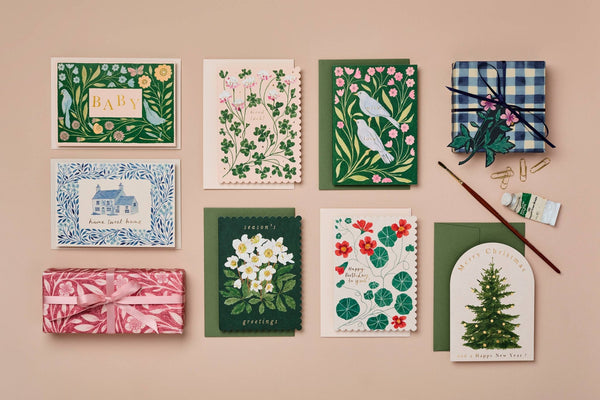 Blue Flora 'Home Sweet Home' Card - Little Flower Soap Cofloralfloral cardfloral printGreeting Card