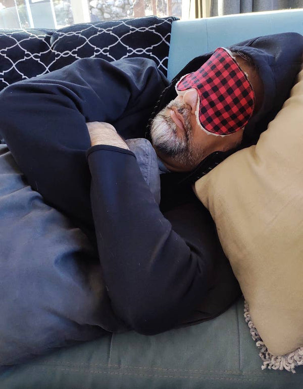 Buffalo Plaid Sleep Mask, Cozy Gift for Men - Little Flower Soap Cobuffalo checkeye maskfor sleep