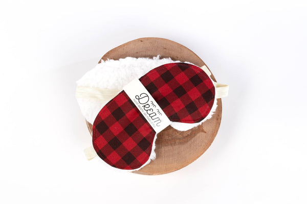 Buffalo Plaid Sleep Mask, Cozy Gift for Men - Little Flower Soap Cobuffalo checkeye maskfor sleep