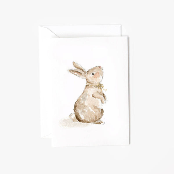 Bunny with bow Mini Notecard - Little Flower Soap Co