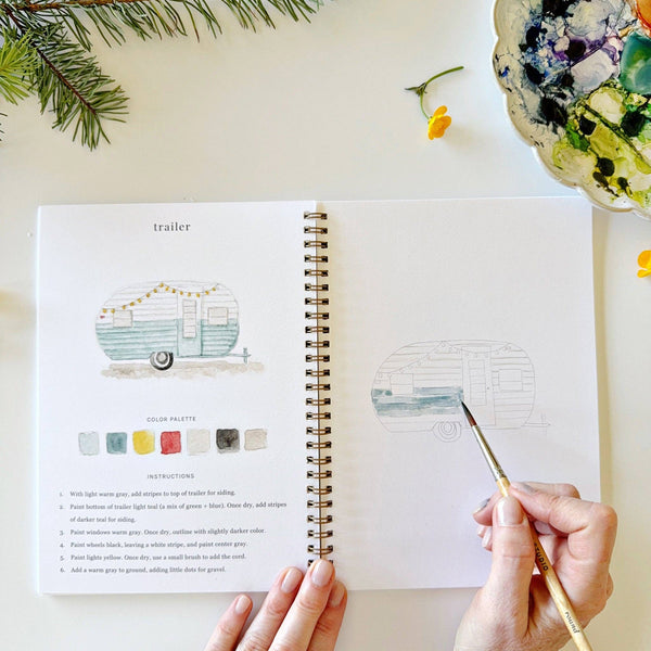 Camping watercolor workbook - Little Flower Soap Co