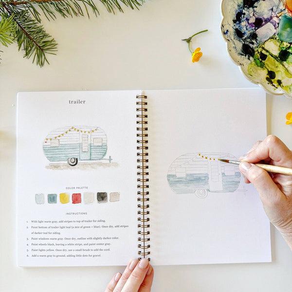 Camping watercolor workbook - Little Flower Soap Co