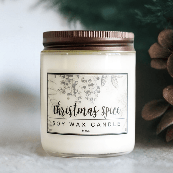 Christmas Spice Essential Oil - 8oz Soy Wax Candle - Little Flower Soap Co