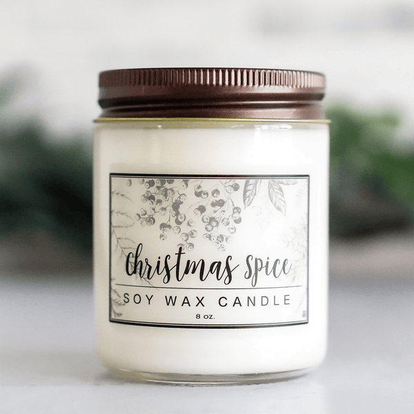 Christmas Spice Essential Oil - 8oz Soy Wax Candle - Little Flower Soap Co