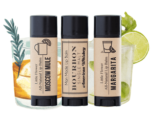 Cocktail Lip Balm Set of 3 - Funny Stocking Stuffer for Men - Little Flower Soap Co