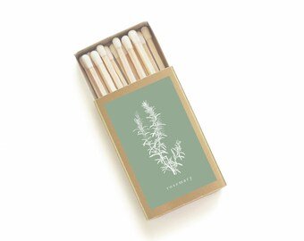 Decorative Botanical Match Box - Sage - Little Flower Soap Co