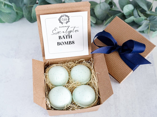 Eucalyptus Bath Bombs - Gift Set of 4 - Little Flower Soap Co