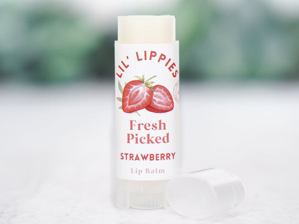 Fresh Picked Strawberry Lip Balm - Lil' Lippies Kids - Little Flower Soap Co
