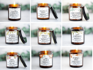 Gift Box of 3 Simple and Natural Scented Candles - Little Flower Soap Co