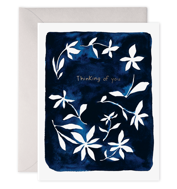 Indigo Flowers Card - Thinking of You, Condolence, Sympathy Card - Little Flower Soap Co