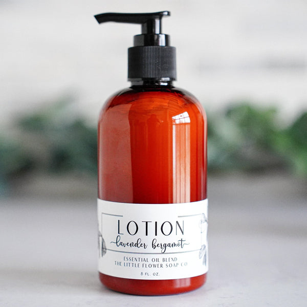 Lavender Bergamot Lotion - 8oz Bottle - Little Flower Soap Co