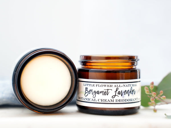 Lavender Bergamot Natural Deodorant - aluminum free - Little Flower Soap Co