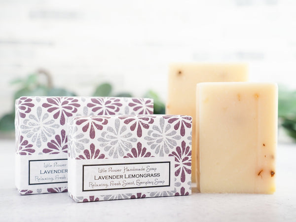 Lavender Lemongrass - Large Bar Soap 6oz - Little Flower Soap Co