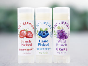 Lil Lippies Wild Bunch - Set of 3 Lip Balms - Little Flower Soap Co