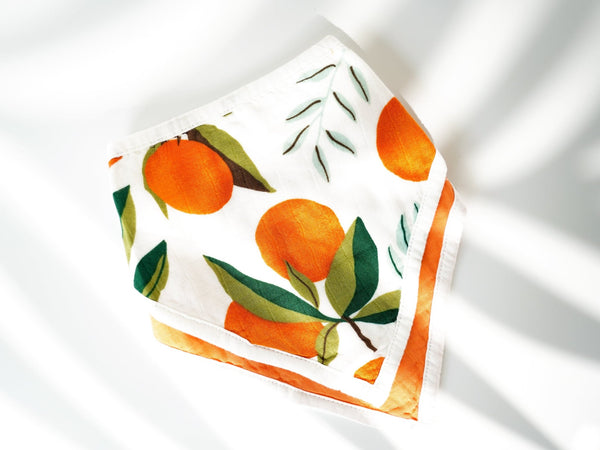 Little Cutie Muslin Bib Set of 2 - Orange Blossom Baby Shower - Little Flower Soap Co