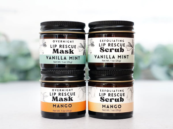 Mango Lip Rescue Sugar Scrub - Exfoliating lip treatment - Little Flower Soap Co