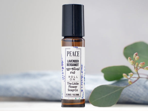 PEACE - Lavender Bergamot Essential Oil Roll - on Aromatherapy - Little Flower Soap Co