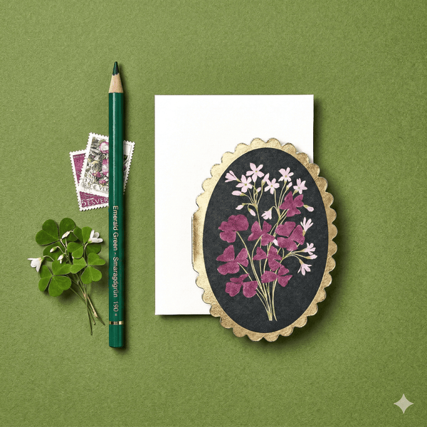 Purple Clover Mini Card | Chic St. Patrick's Day Note - Little Flower Soap Cobirthday cardblank cardcardGreeting Card