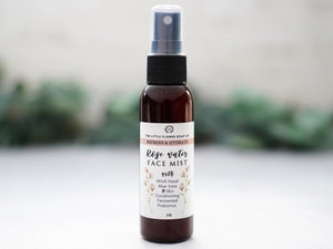 Rose Water Face Mist – Hydrating & Refreshing Facial Spray with Witch Hazel, Aloe Vera & Fermented Probiotics | Natural Skin Toner & Hydrosol Mist 2oz - Little Flower Soap Co