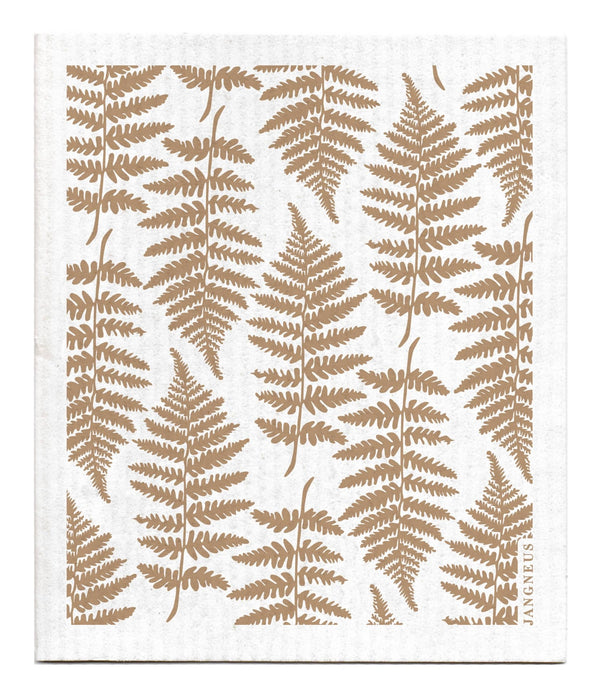 Swedish Dish Cloth | Fern Print Beige - Little Flower Soap Cocleaning