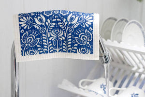 Swedish Dishcloth - Blue Scandi Bloom - Little Flower Soap Co