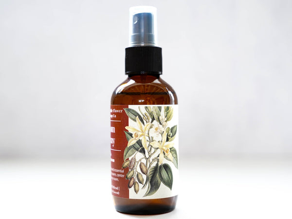 Vanilla Cardamom Room Spray | 4 oz Natural Essential Oil Mist | Amber Glass Bottle - Little Flower Soap Cocardamomroom sprayvanillaRoom Spray