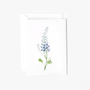 Watercolor Botanical Delphinium Mini Notecard - Little Flower Soap Co