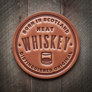 Whiskey Leather Coaster - Little Flower Soap Co