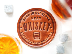 Whiskey Leather Coaster - Little Flower Soap Co