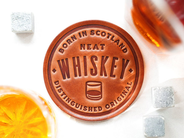 Whiskey Leather Coaster - Little Flower Soap Co