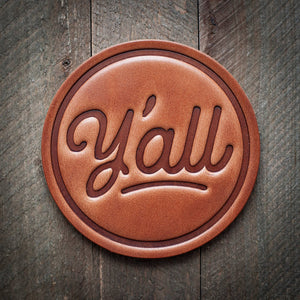 Y'all Leather Coaster - Little Flower Soap Co