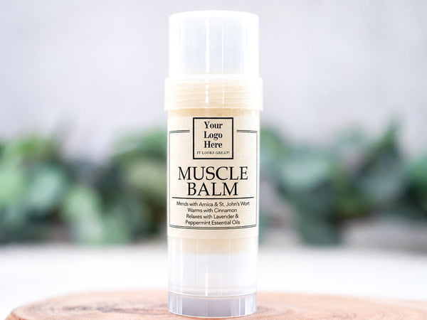 Your Logo Muscle Rescue Balm Stick - Pack of 10 - Little Flower Soap CoCustom LabelCustom LogocustomizableSelf Care
