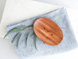 Zero - Waste Linen Tea Towel - Blue Melange - Little Flower Soap Co