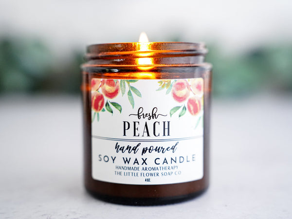Bourbon Chestnut Hand Poured Candle - Little Flower Soap Co