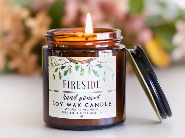 Bourbon Chestnut Hand Poured Candle - Little Flower Soap Co