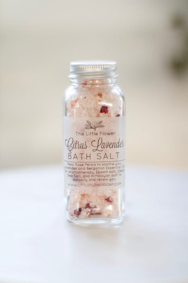 Bridesmaid Thank You Gift with Candle and Bath Salt - Little Flower Soap Co