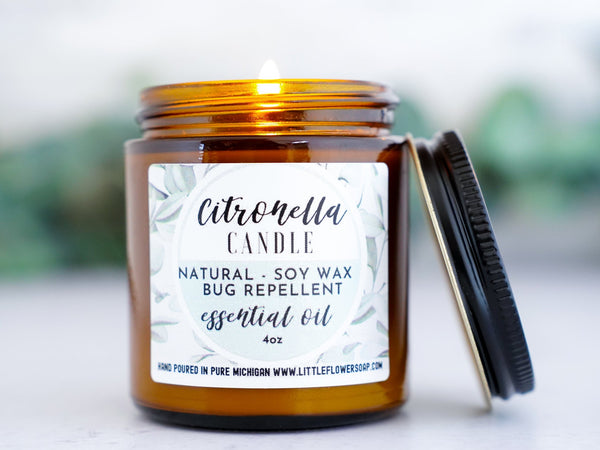 Citronella Hand Poured Candle - Little Flower Soap Co