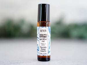 FOCUS - Rose Lemon Peppermint Essential Oil Roll - on Aromatherapy - Little Flower Soap Co