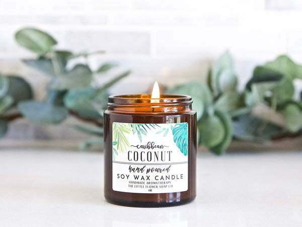 Lavender Bergamot Hand Poured Candle - Little Flower Soap Co
