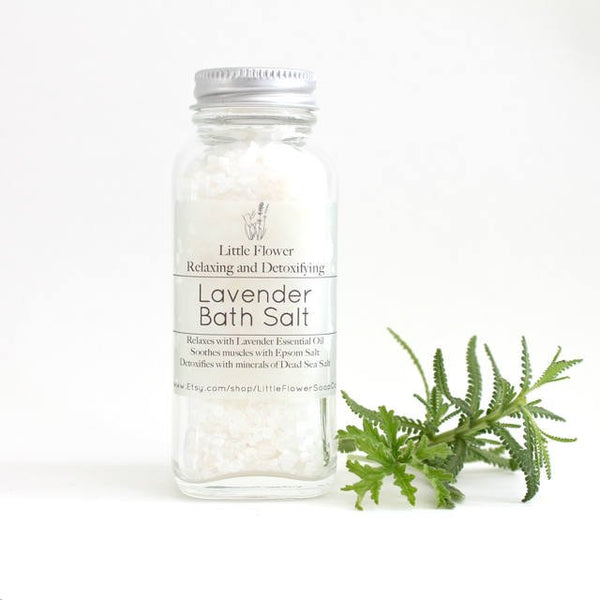 Lavender Citrus Bath Salt with Rose Petals - Little Flower Soap Co