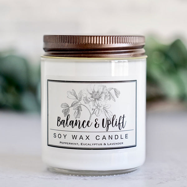 Lemon Verbena Essential Oil - 8oz Soy Wax Candle - Little Flower Soap Co