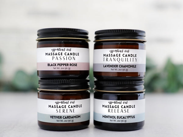 Passion Massage Oil Candle - Black Pepper Rose - Little Flower Soap Co
