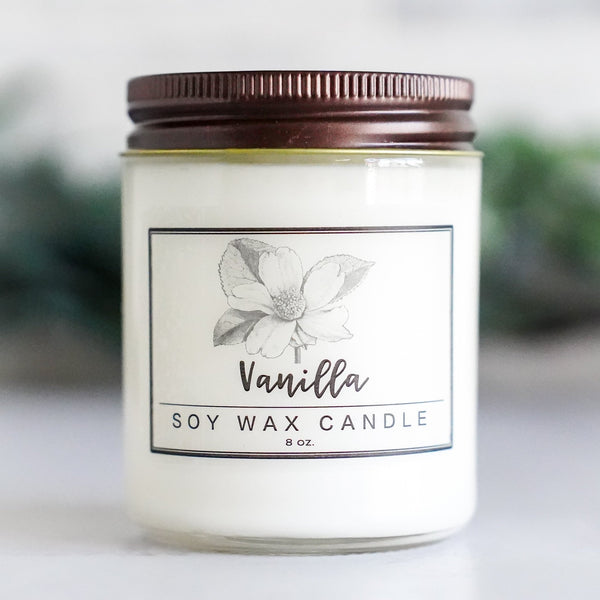 Pumpkin Spice Essential Oil - 8oz Soy Wax Candle - Little Flower Soap Co