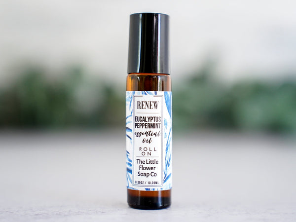 RENEW - Eucalyptus Peppermint Essential Oil Roll - on Aromatherapy - Little Flower Soap Co