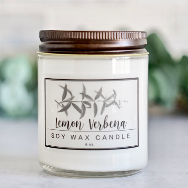 Tobacco and Bay Leaf Essential Oil - 8oz Soy Wax Candle - Little Flower Soap Co