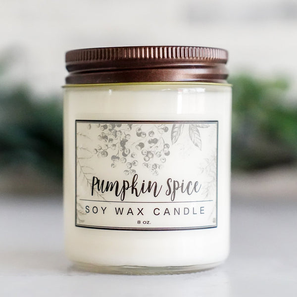 Vanilla Essential Oil - 8oz Soy Wax Candle - Little Flower Soap Co